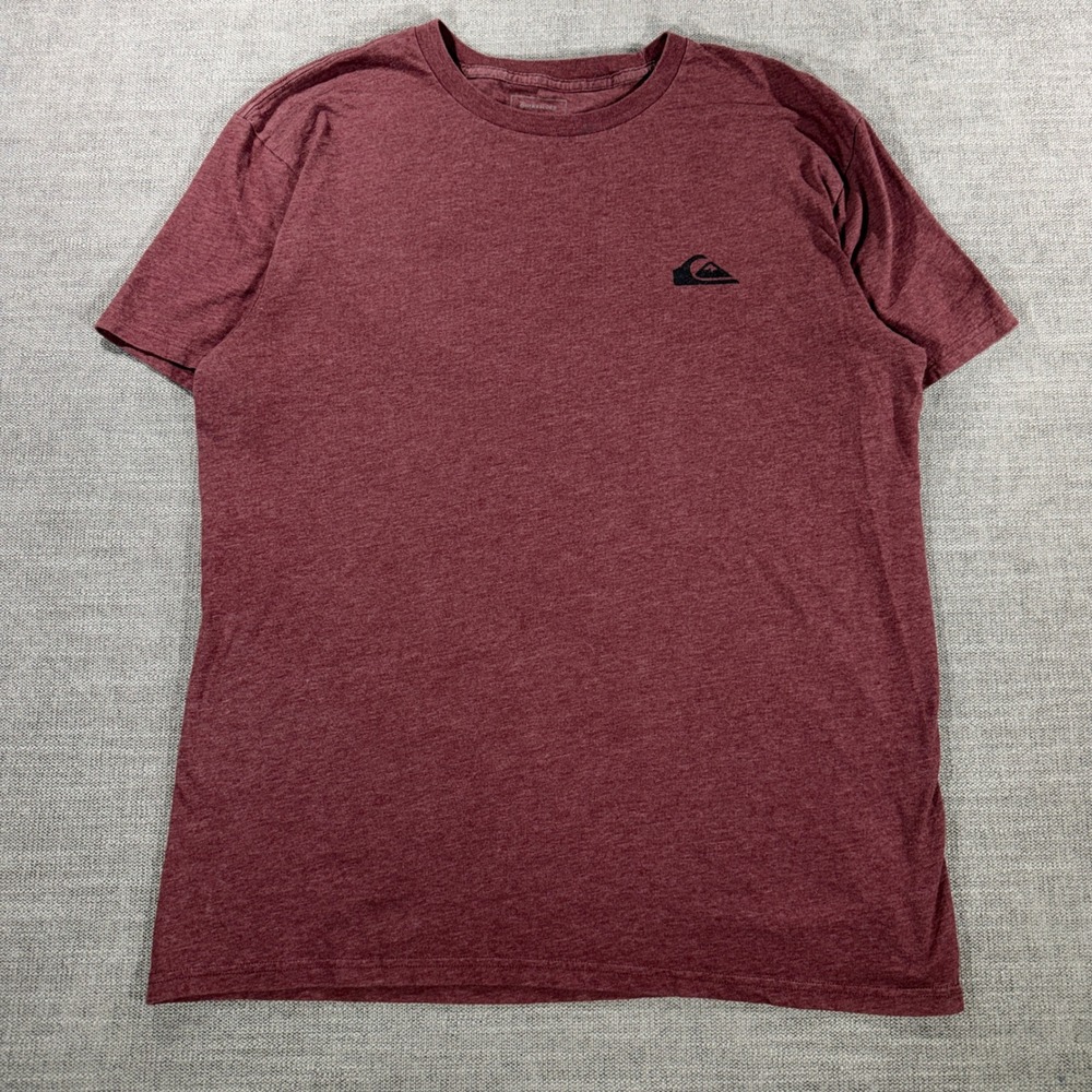 Quiksilver T-Shirt Mens XXL Burgundy Maroon Excellent Premium Fit Logo Tee